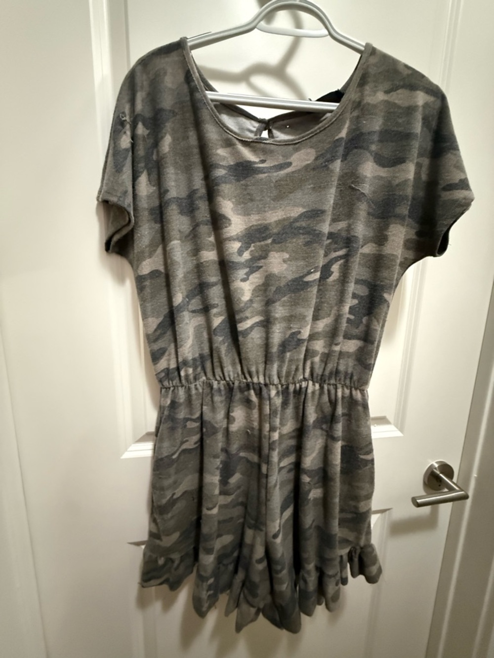 HEIMISH USA Olive Green Camo Short Sleeve Romper